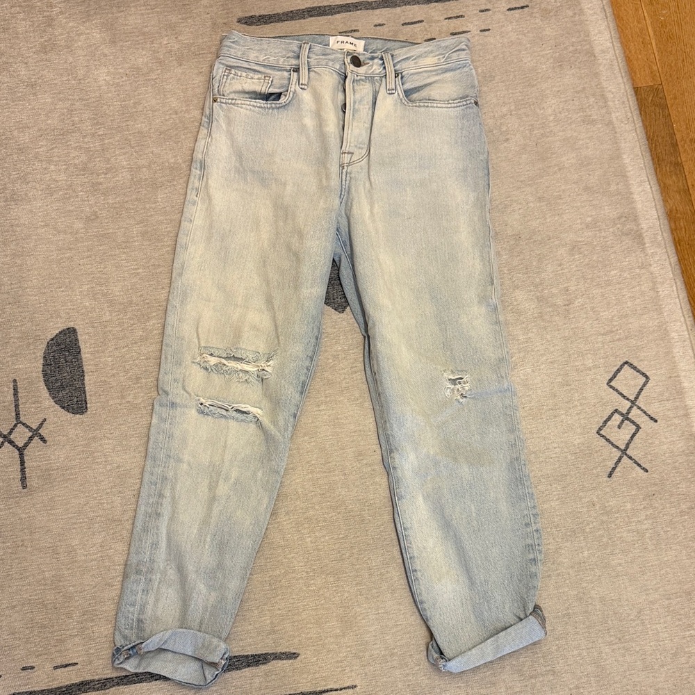 Frame Denim Light Blue Boyfriend Jeans
